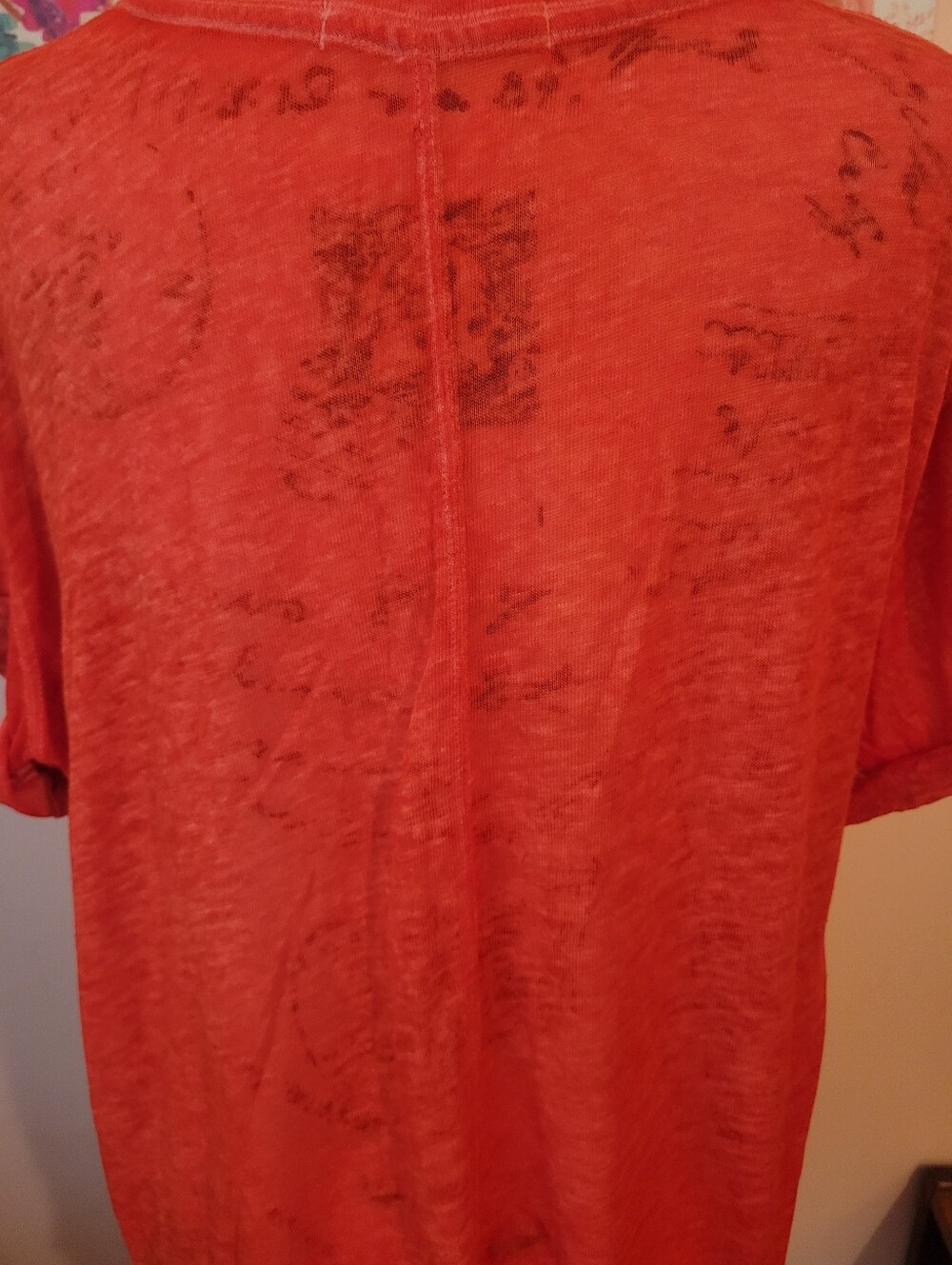 Free People We The Free Relaxed Fit Cassidy Oversized In Poppy Raw Hem Tee M,EUC - Picture 12 of 16